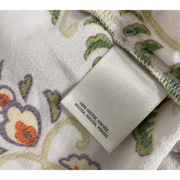 Vanessa Virginia Anthropologie Top Augustina Size S Fringed Boho Floral Beige - Picture 12 of 14